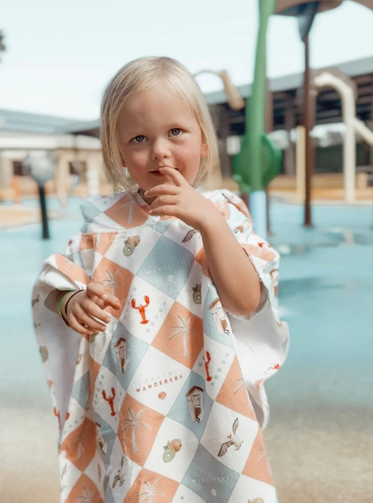 Coastal Cabana Hooded Poncho Beach Towel