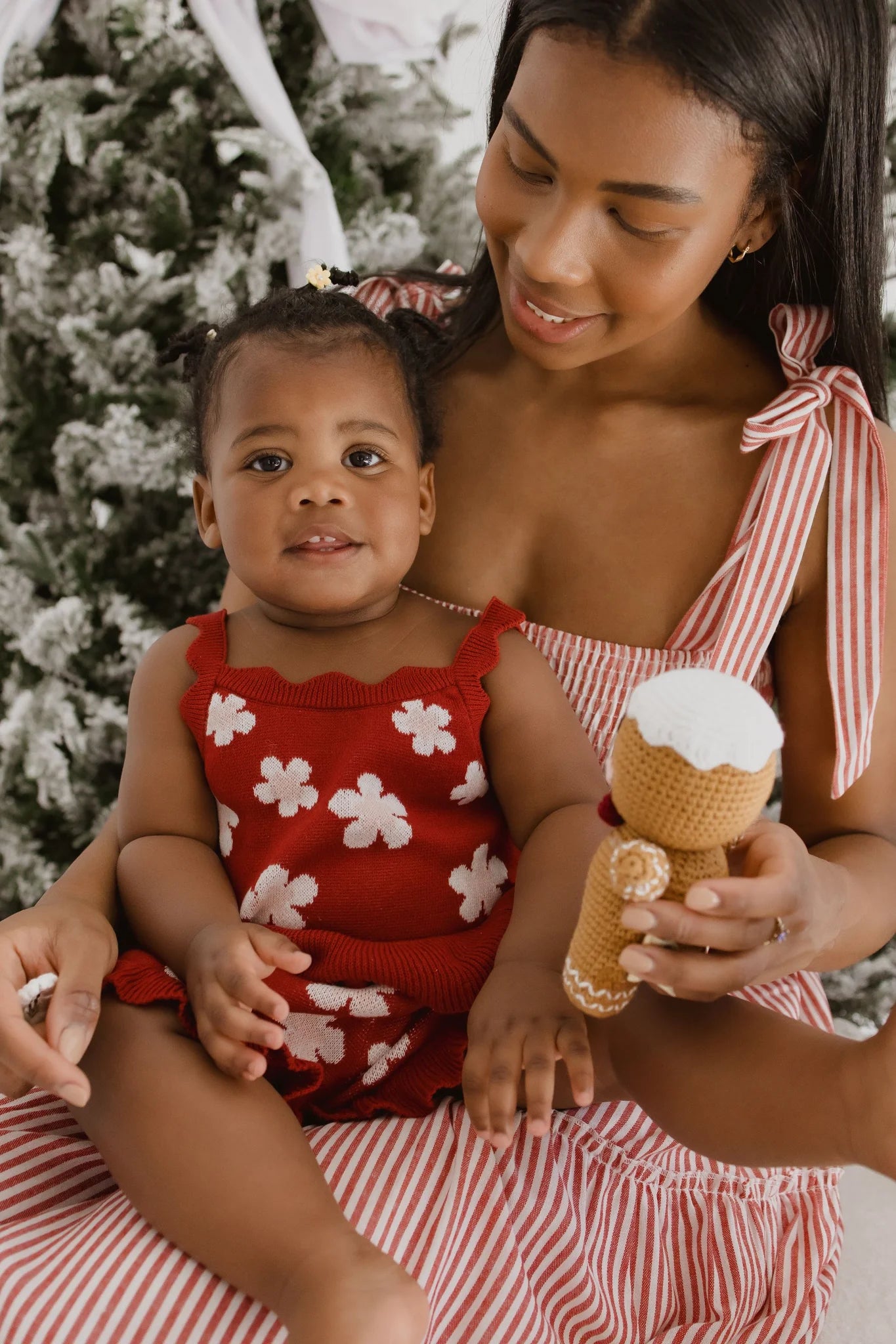 Red Posy Knit Tie Set