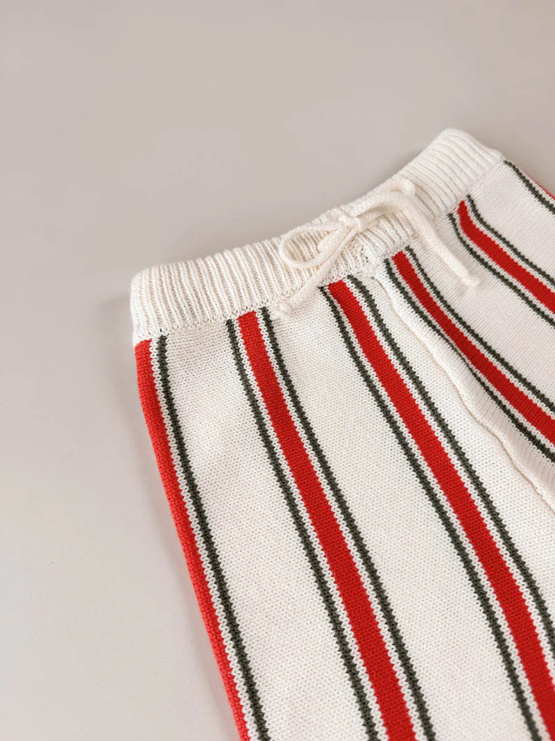Retro Stripe Cotton Shorts