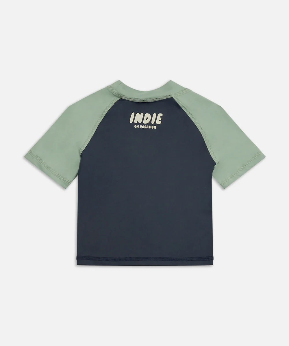 Indie Kids - The All Day Contrast Rashie - Midnight/Moss