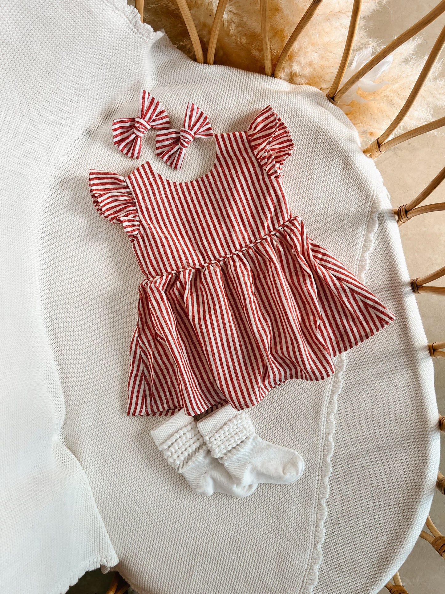 Candy Stripe Dress Red