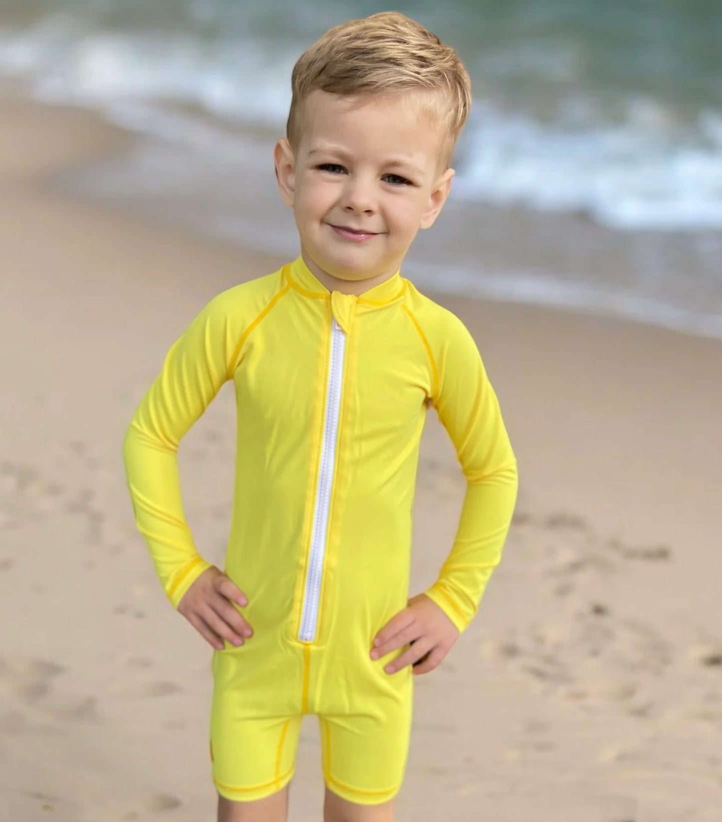 Kicky Swim - One Piece Rashgaurd Suit Sunshine Yellow