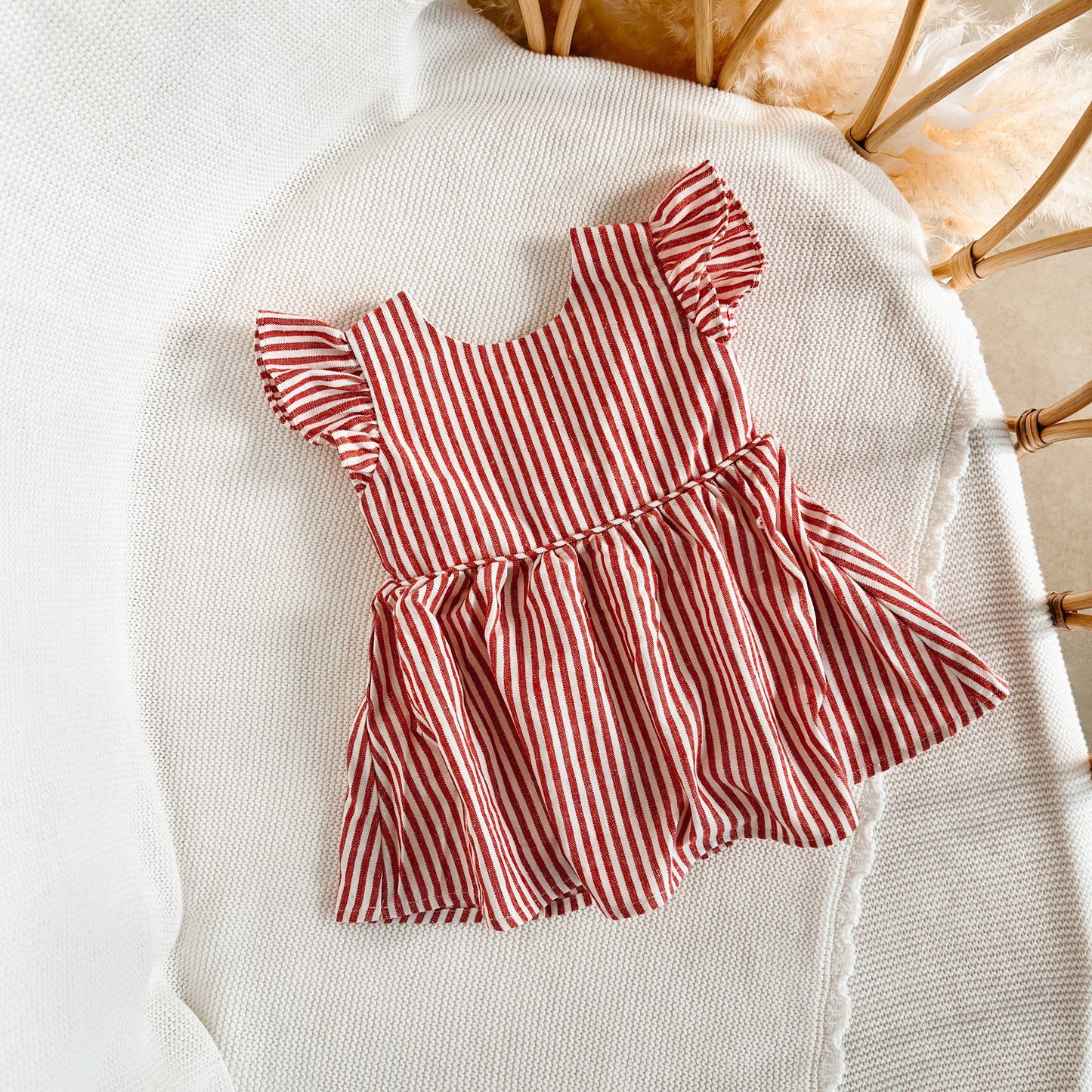 Candy Stripe Dress Red