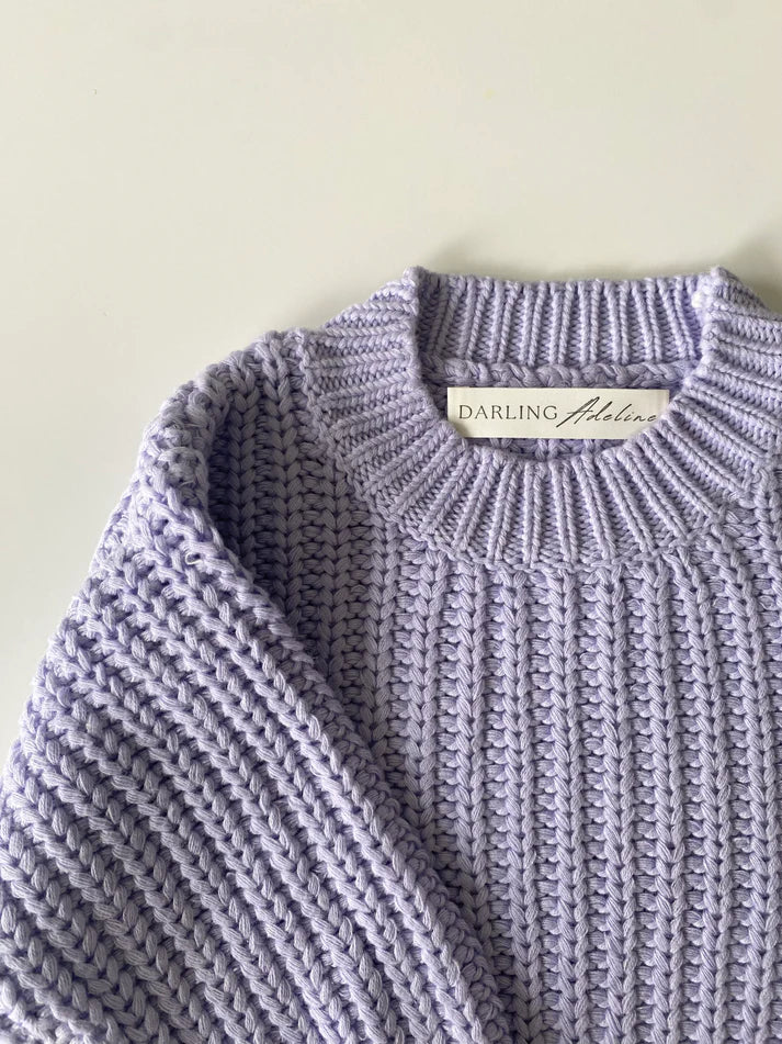 Darling Adeline - Chunky Knit Jumper Lavender