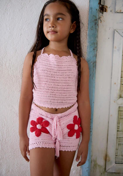 Back Bow Top Baby Pink