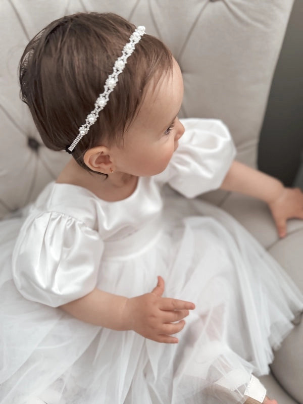 A Little Lacey - Bella Puff Sleeve Flower Girl Dress