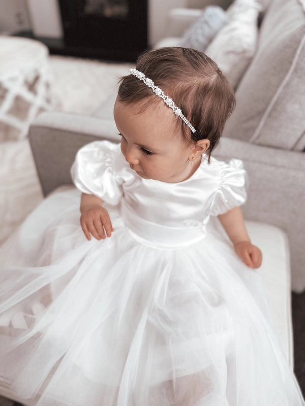 A Little Lacey - Bella Puff Sleeve Flower Girl Dress