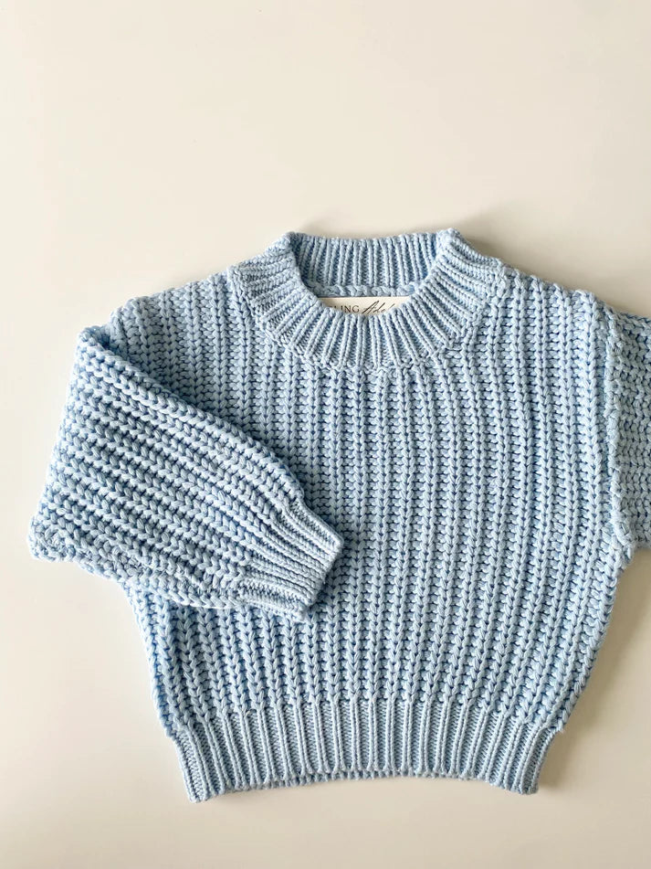 Darling Adeline - Chunky Knit Jumper Sky Blue