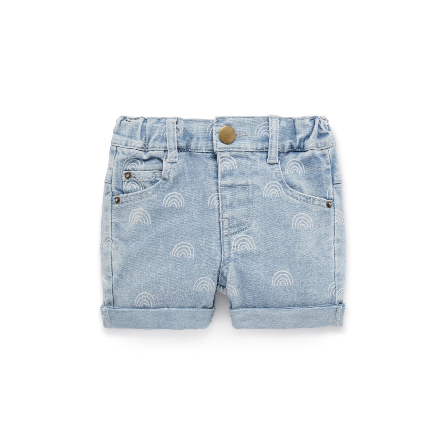 Light Denim Rainbow Shorts