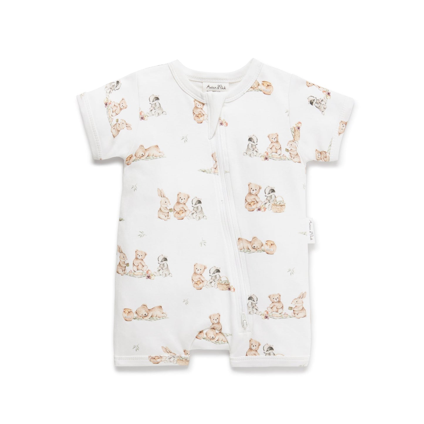 Aster & Oak - Teddy Picnic Zip Romper