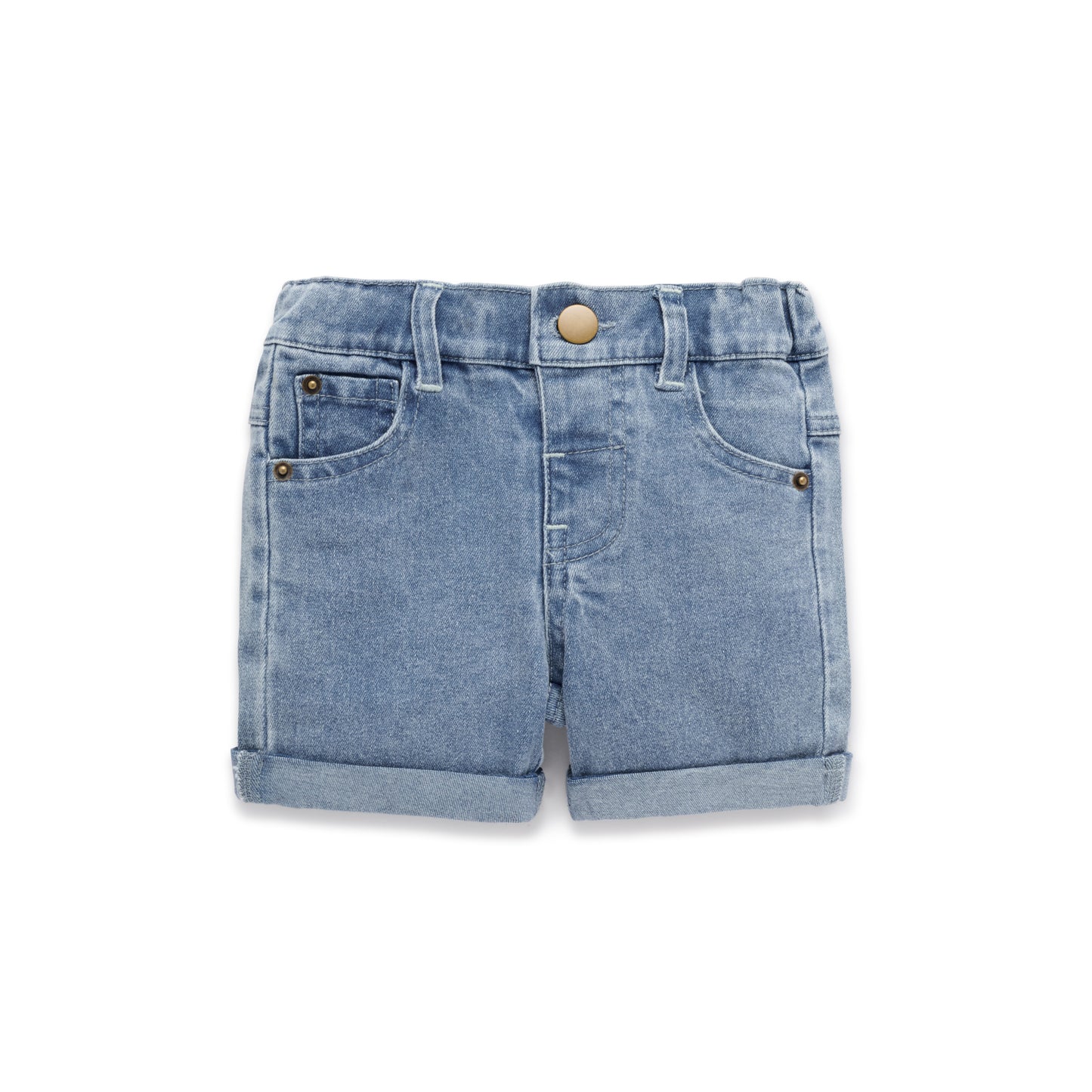 Mid Wash Denim Shorts