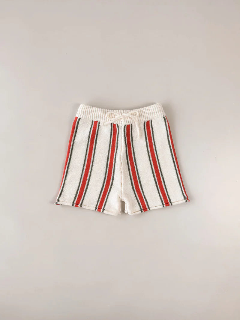 Retro Stripe Cotton Shorts