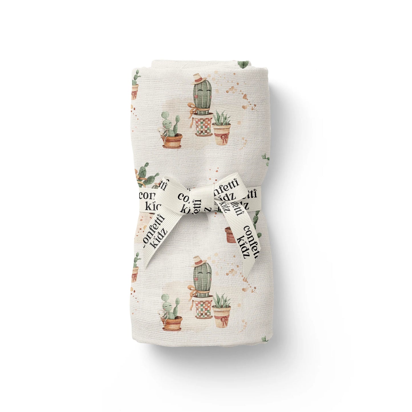 Organic Muslin Swaddle Happy Cactus