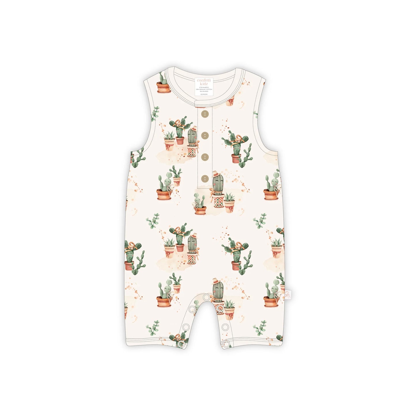Sleeveless Romper Happy Cactus