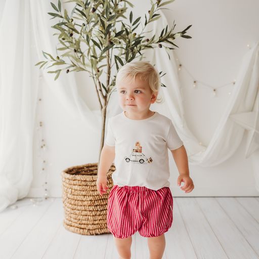 Sweet Child of Mine - Linen Bloomers - Red Stripe