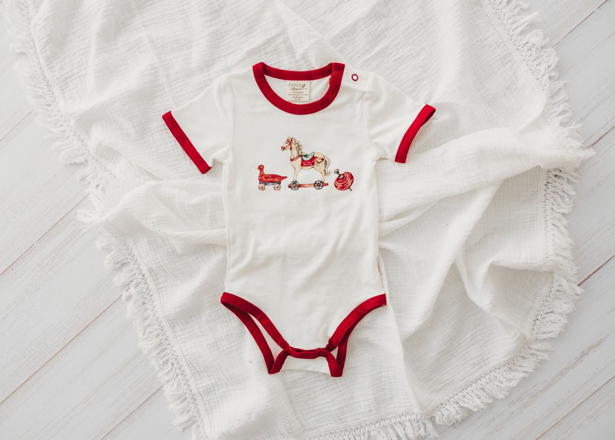 Sweet Child of Mine - Bodysuit - Scarlet Trim - Red Vintage Toys