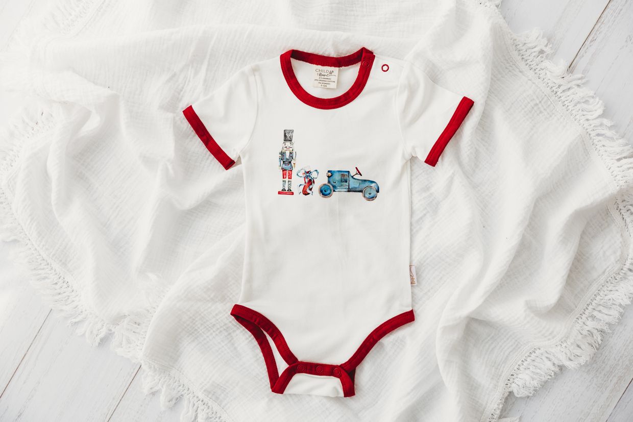 Sweet Child of Mine - Bodysuit - Scarlet Trim - Blue Vintage Toys