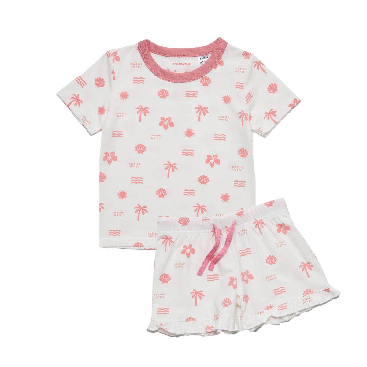 SHORT SLEEVE SLEEP SET Pink Holiday