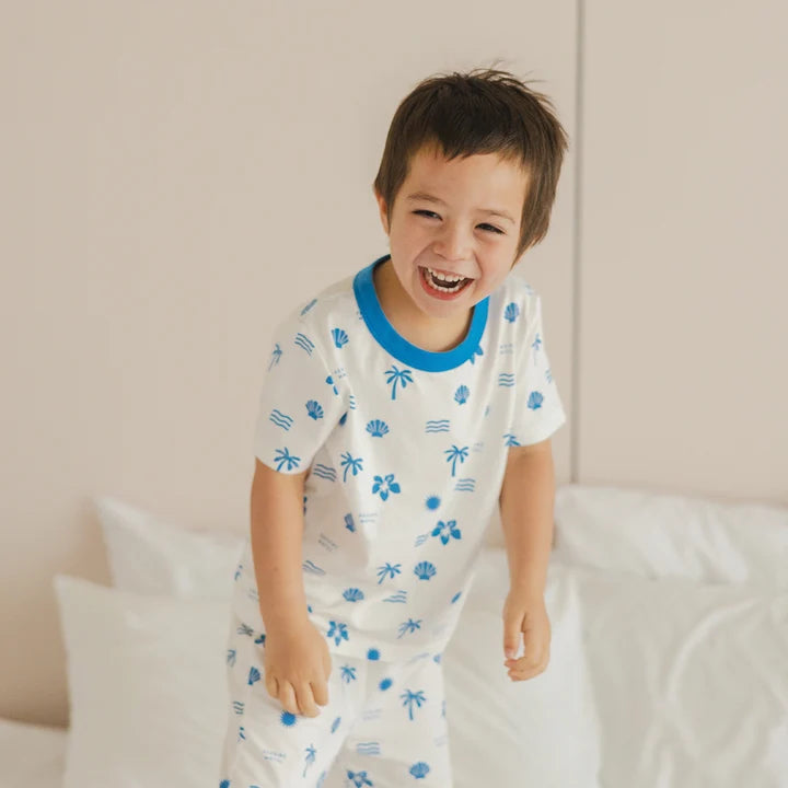 SHORT SLEEVE SLEEP SET Blue Holiday