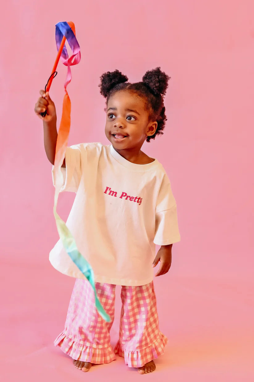 I'm Pretty Tee - Cream & Pink - PRE ORDER