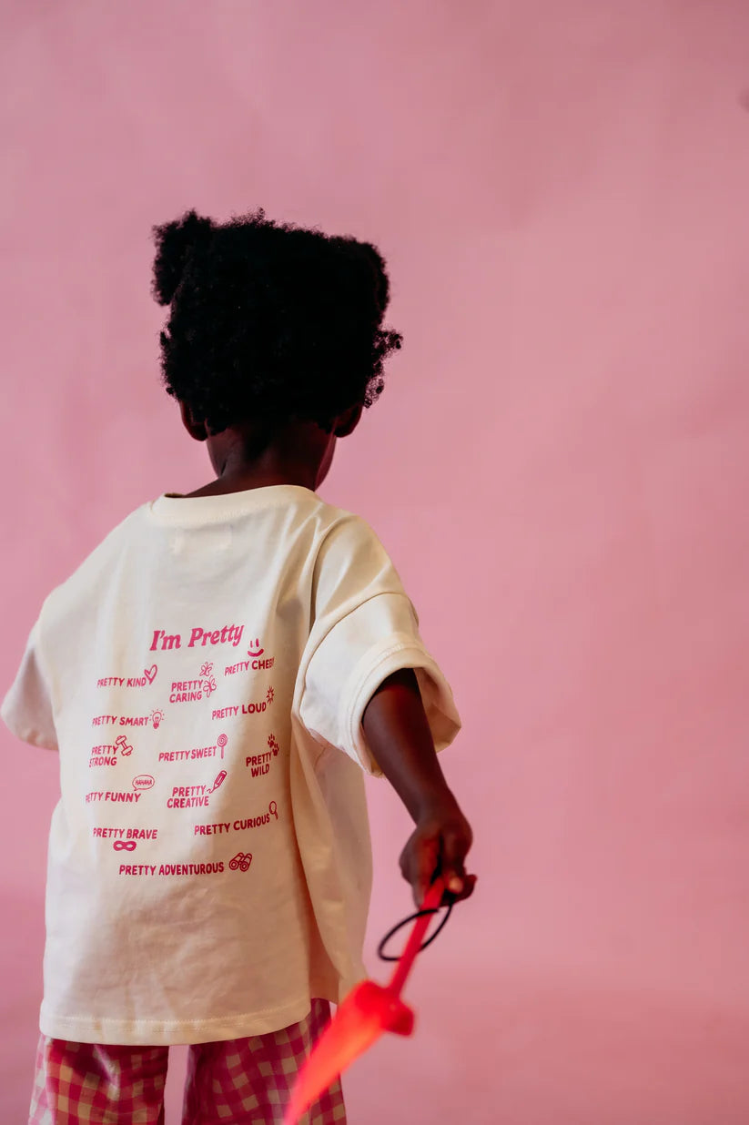 I'm Pretty Tee - Cream & Pink - PRE ORDER