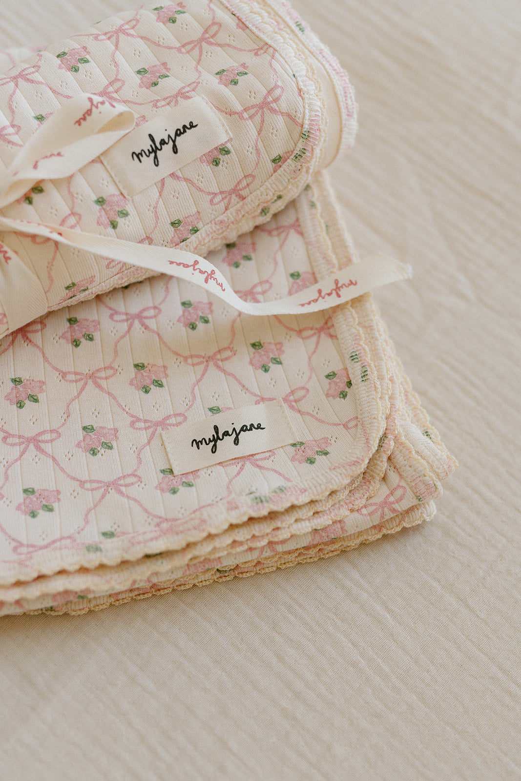 Élodie Pointelle Blanket - Cream/Pink