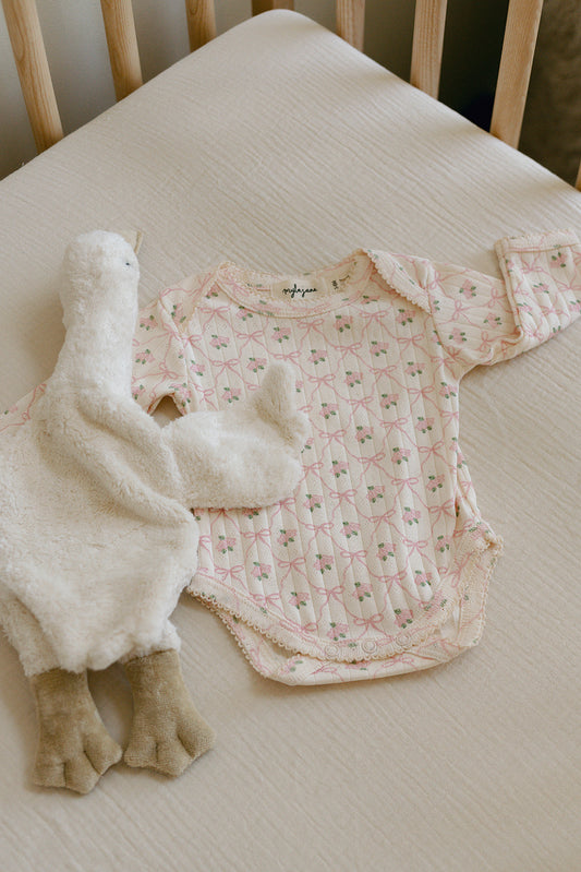 Élodie Pointelle Bodysuit - Cream/Pink