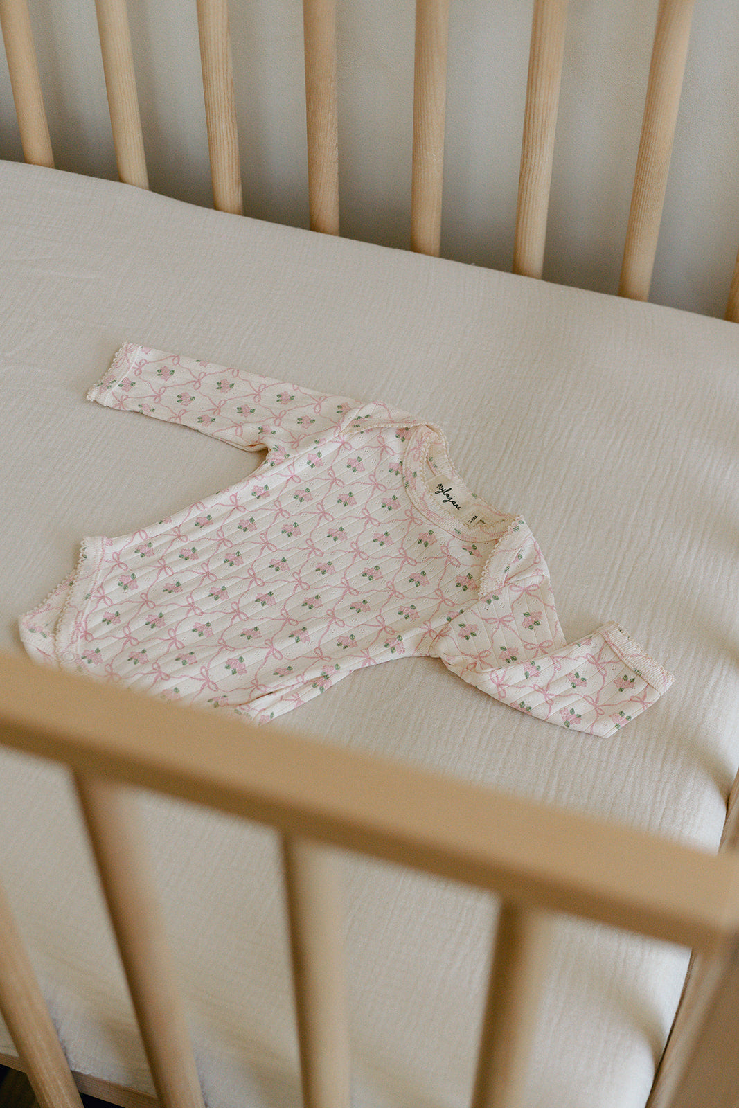 Élodie Pointelle Bodysuit - Cream/Pink