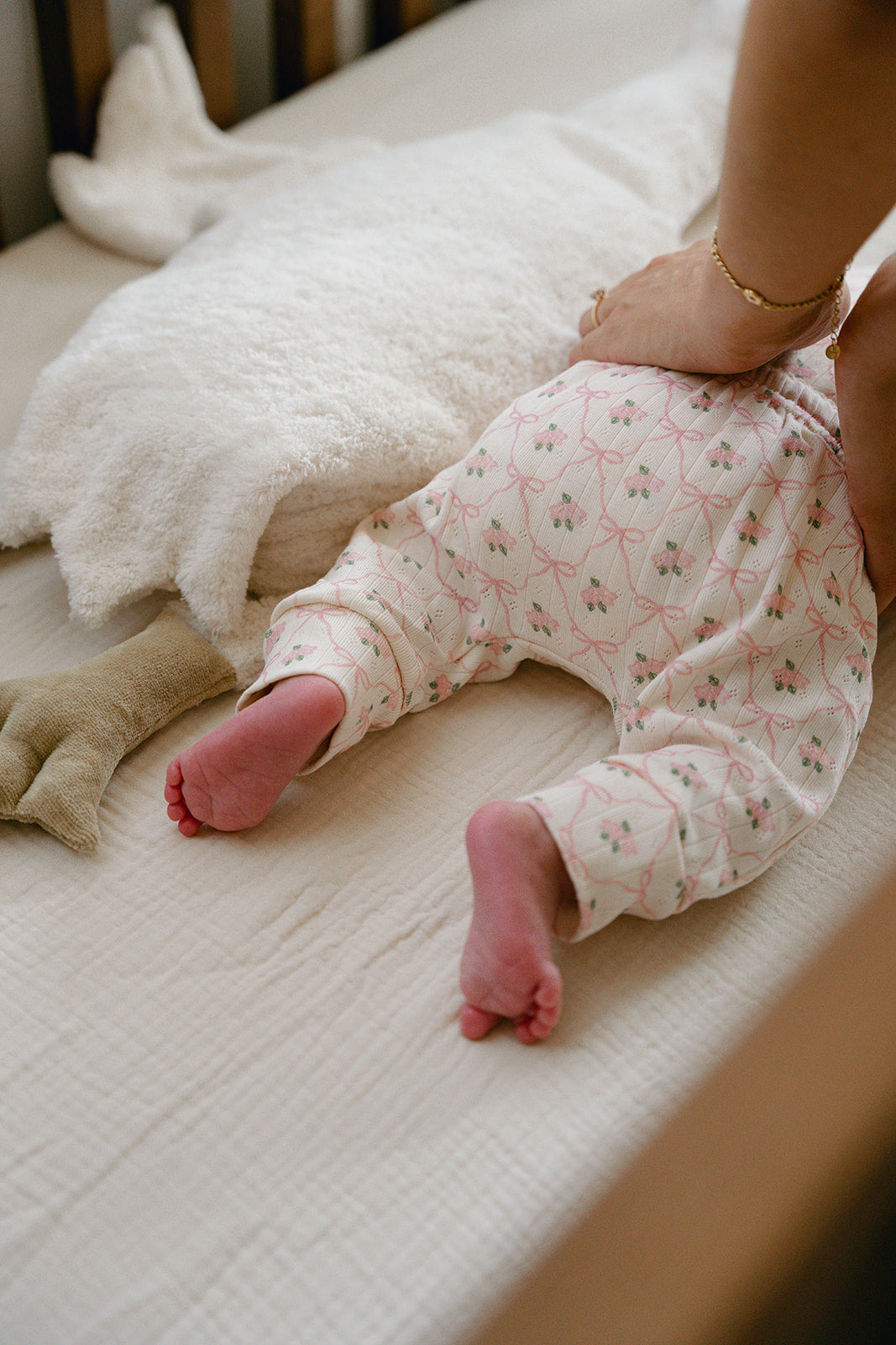 Élodie Pointelle Pants - Cream/Pink