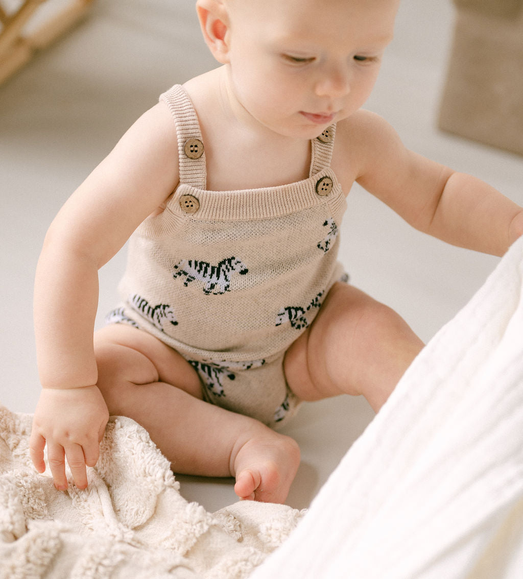 Zebra Knit Romper