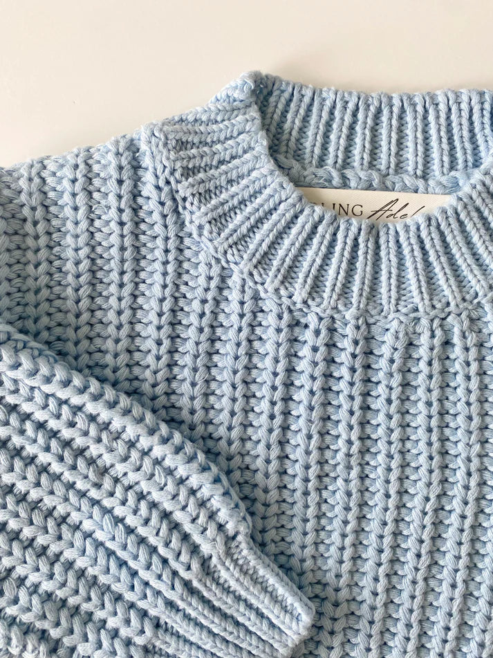 Darling Adeline - Chunky Knit Jumper Sky Blue