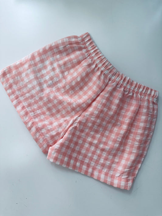 Girls Check Shorts - Pink