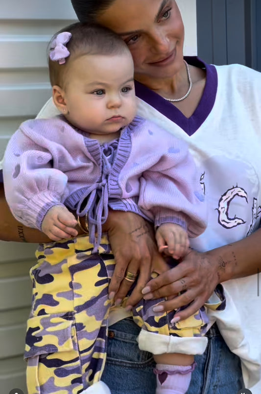 Tie Up Heart Cardigan Ultraviolet