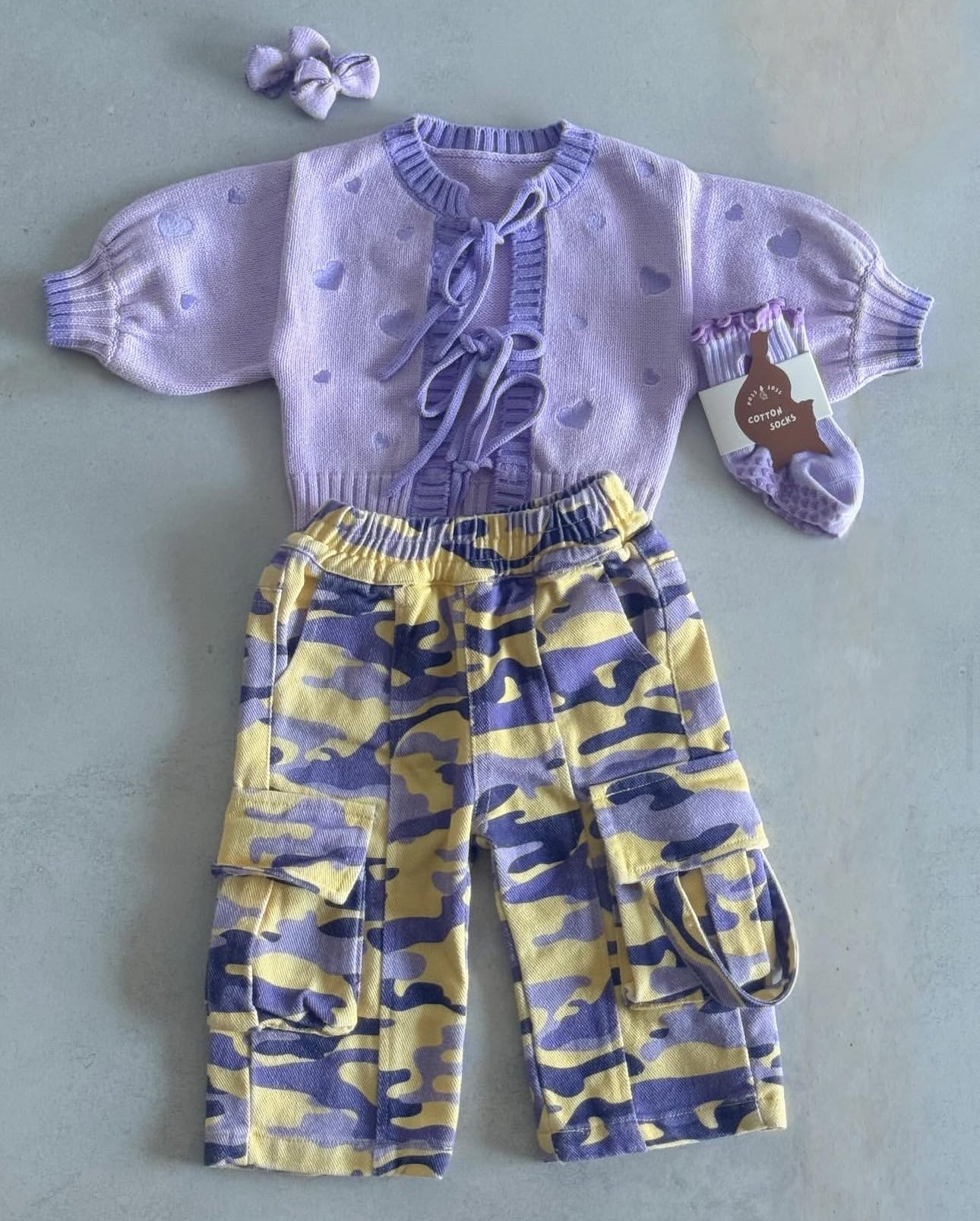 Tie Up Heart Cardigan Ultraviolet