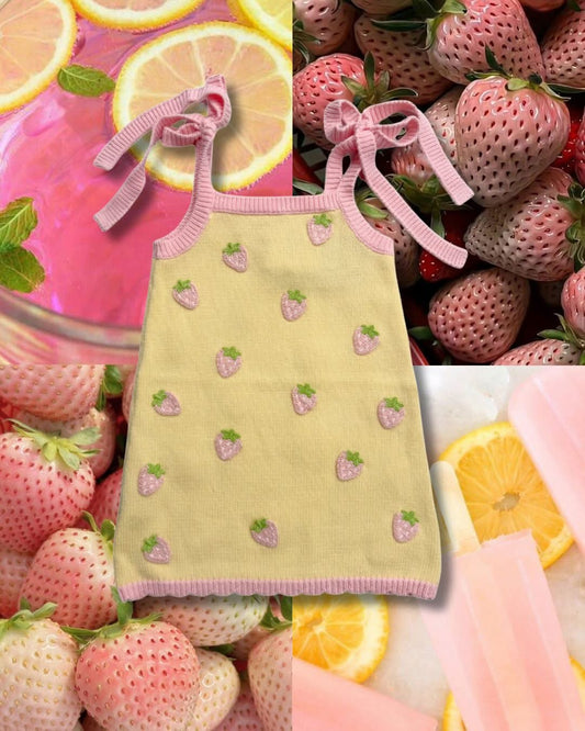 Poss & Soss Pink Lemonade Tie Shoulder Dress