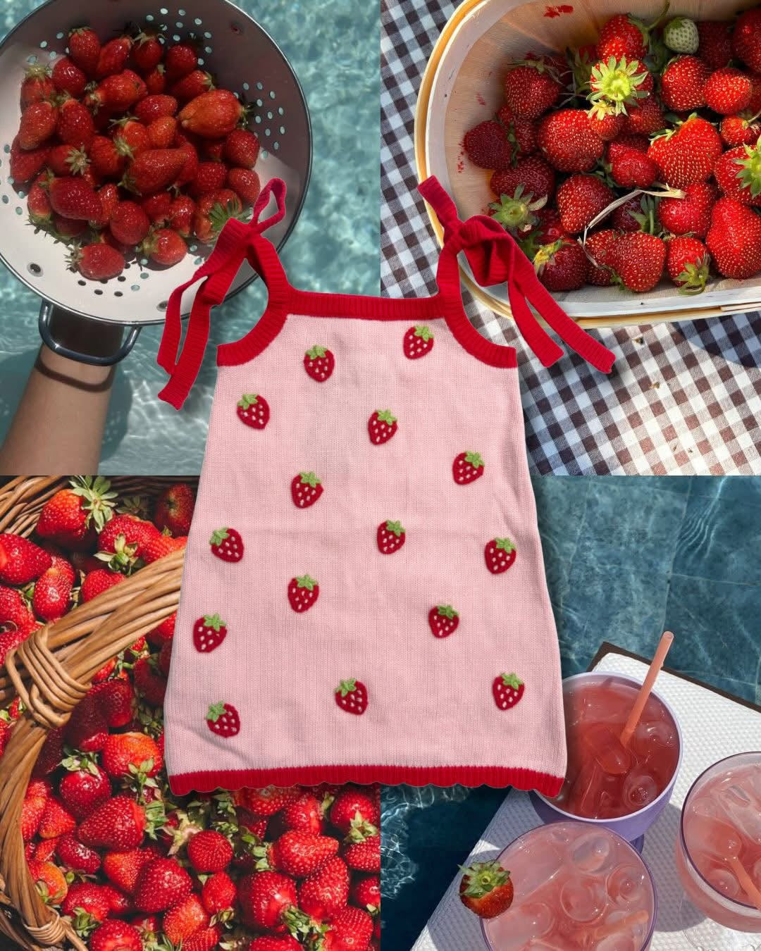Poss & Soss Strawberry Tie Shoulder Dress