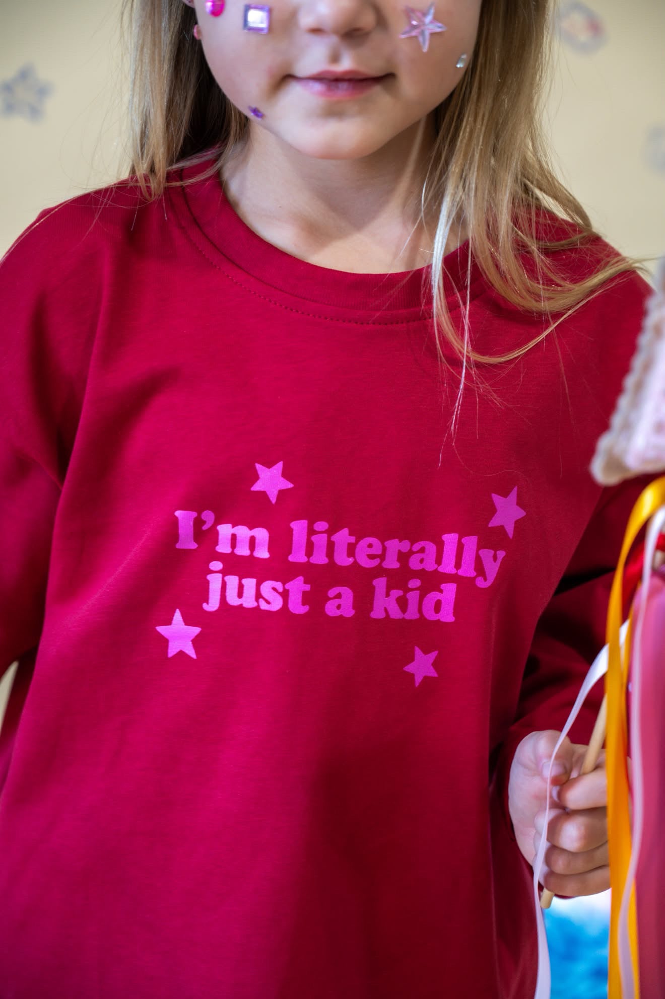 Literally Just A Kid Long Sleeve Tee - Red