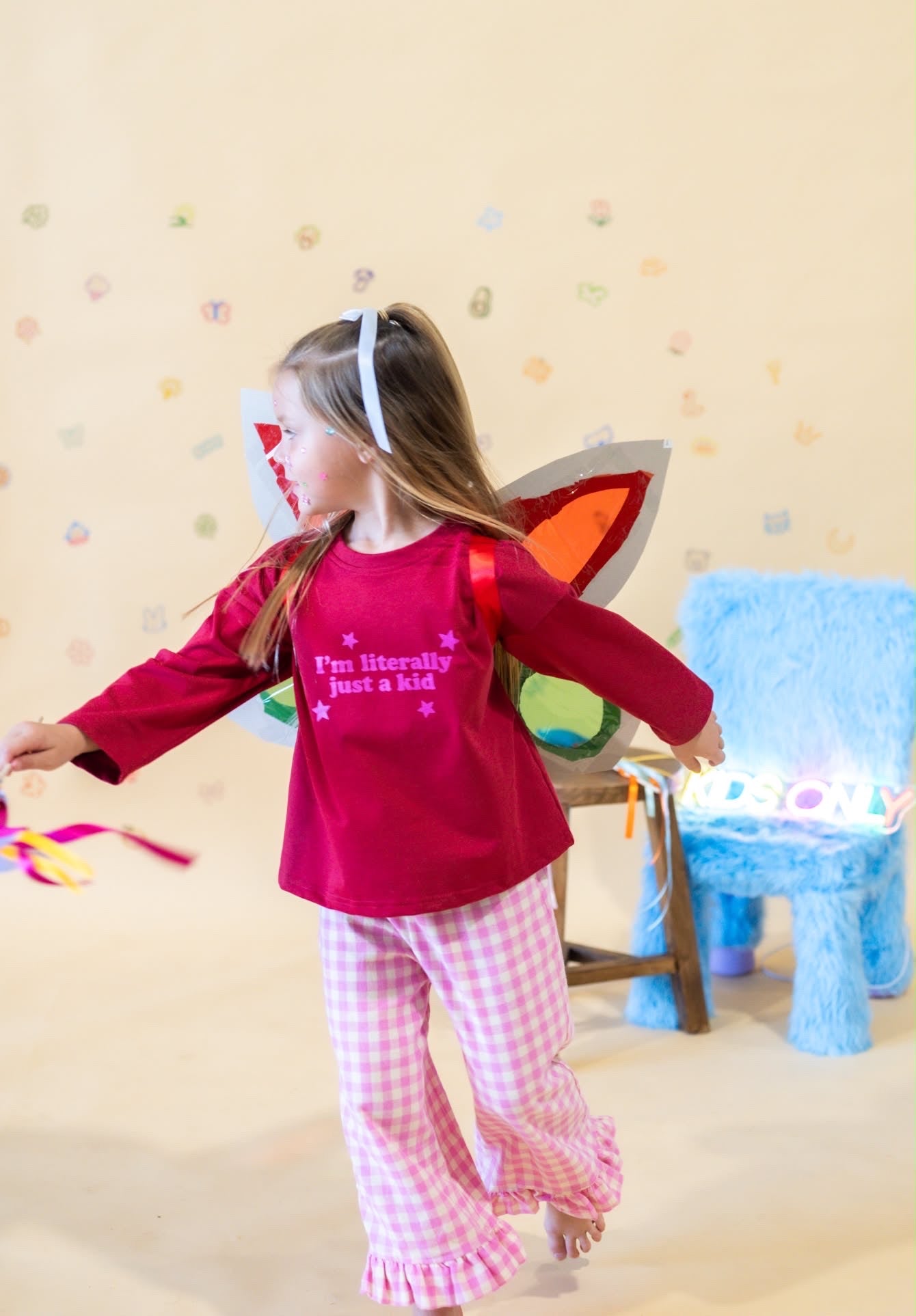 Literally Just A Kid Long Sleeve Tee - Red