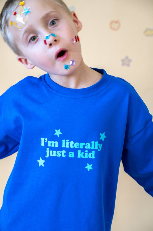 Literally Just A Kid Long Sleeve Tee - Blue