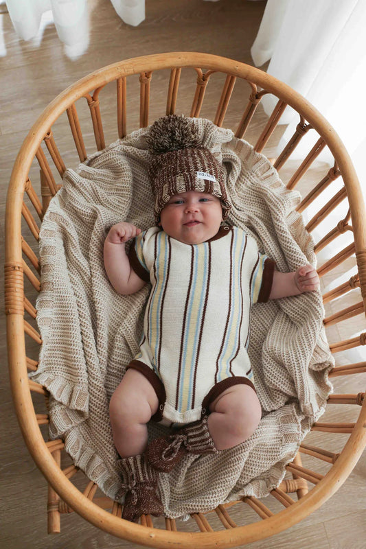 Retro Stripe Romper | Azure