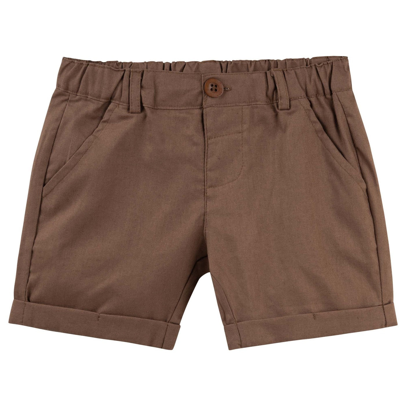 Designer Kidz Finley Linen Shorts Chocolate