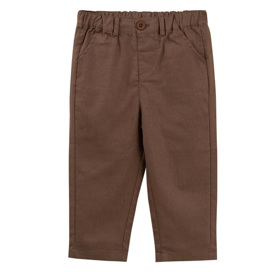 Designer Kidz Finley Linen Pants Chocolate