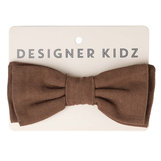 Designer Kidz Finley Linen Bow Tie Chocolate