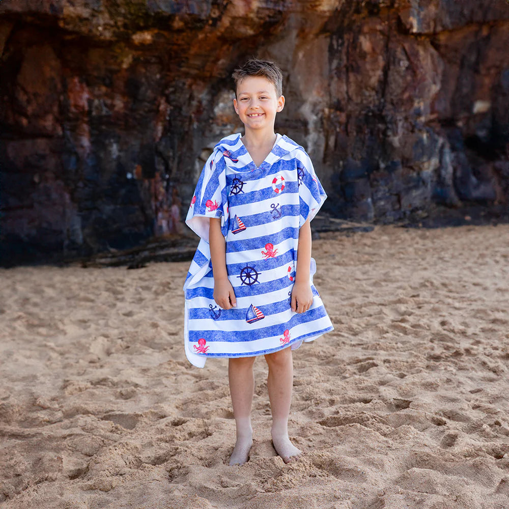 Sand Free Kids Hooded Towel Little Sailor