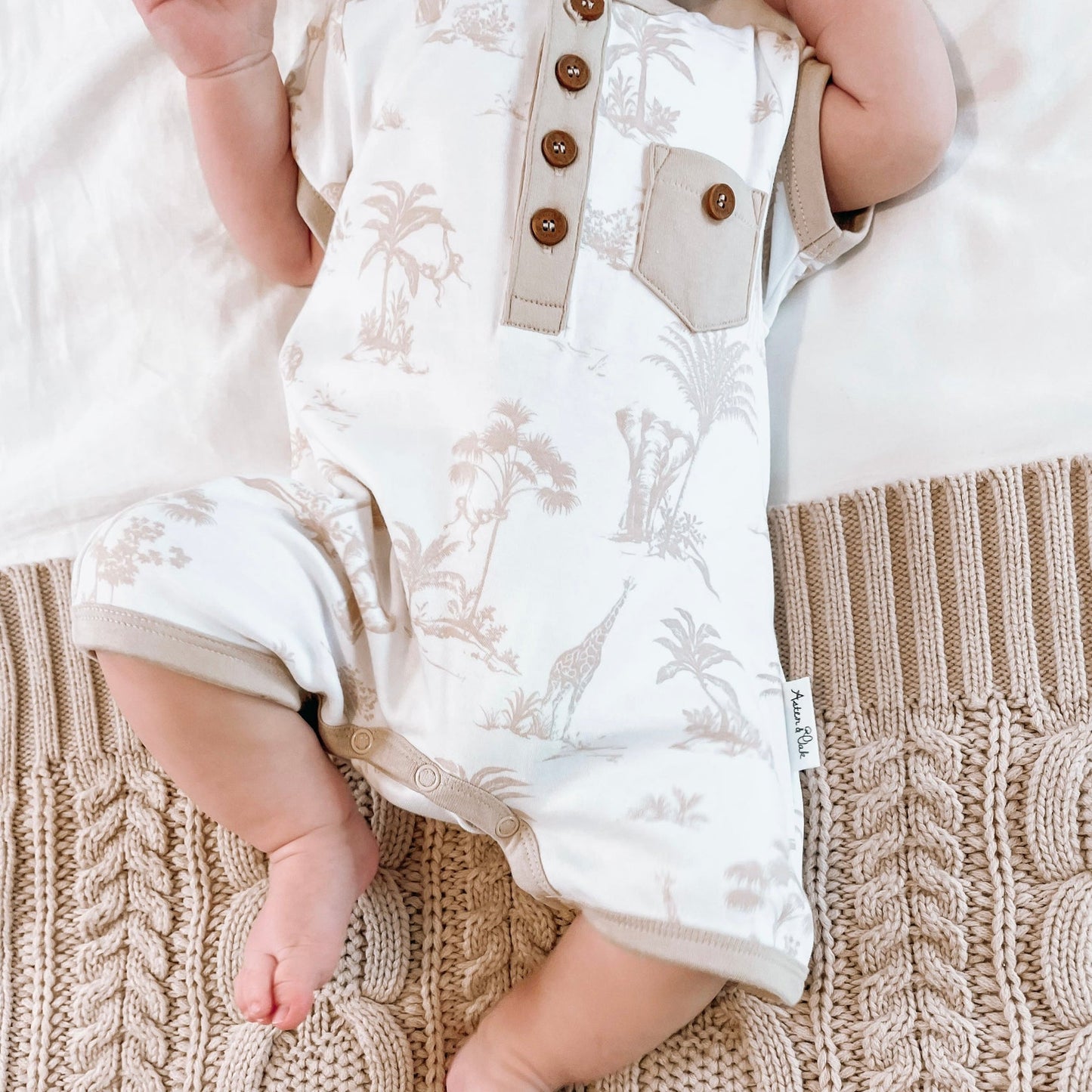 Aster & Oak - Jungle Henley Romper