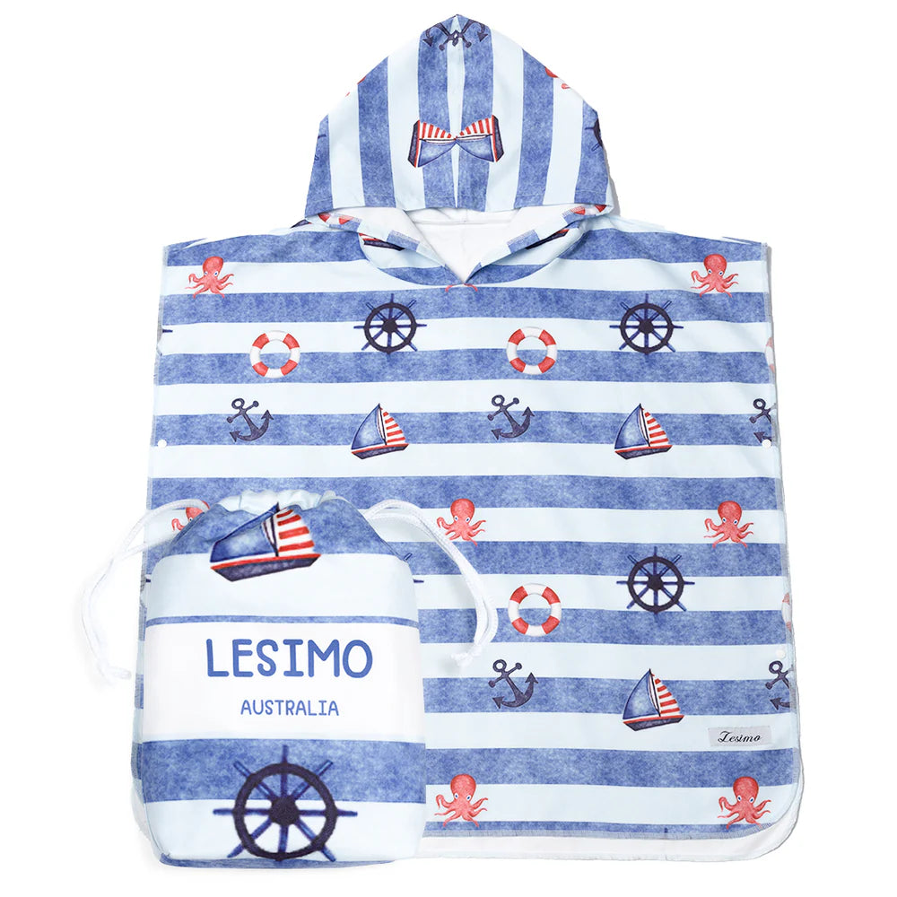 Sand Free Kids Hooded Towel Little Sailor