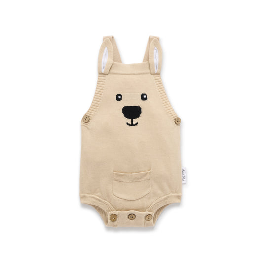 Taupe Kangaroo Knit Romper