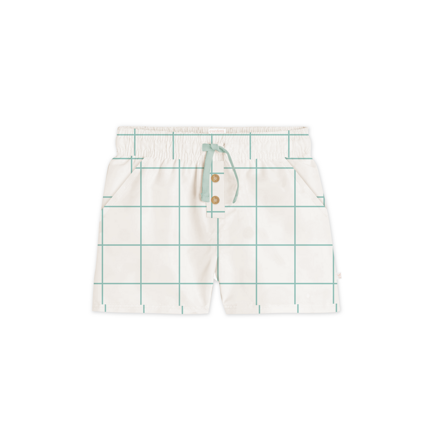 Confetti Kidz - Comfy Shorts - Sage Grid