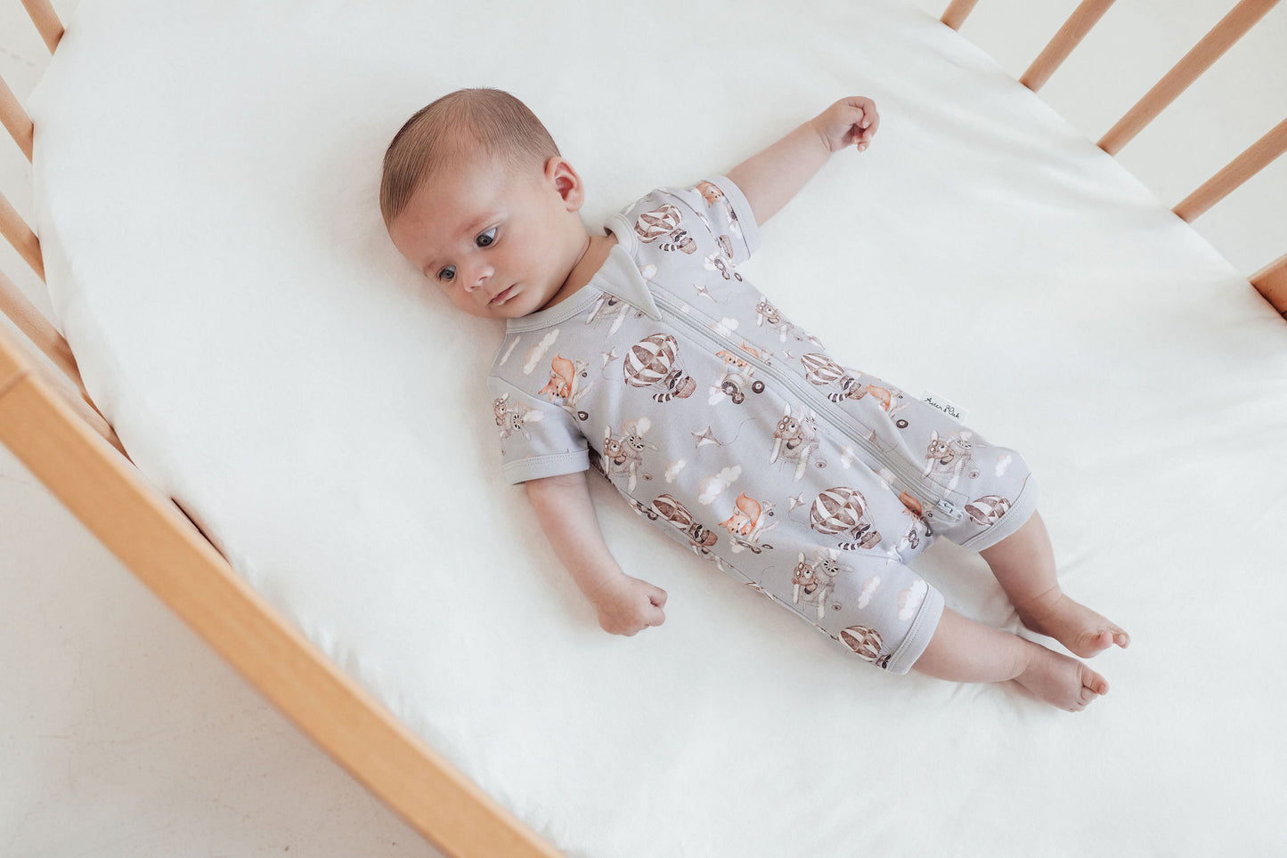 Flying Friends Short Sleeve Zip Romper