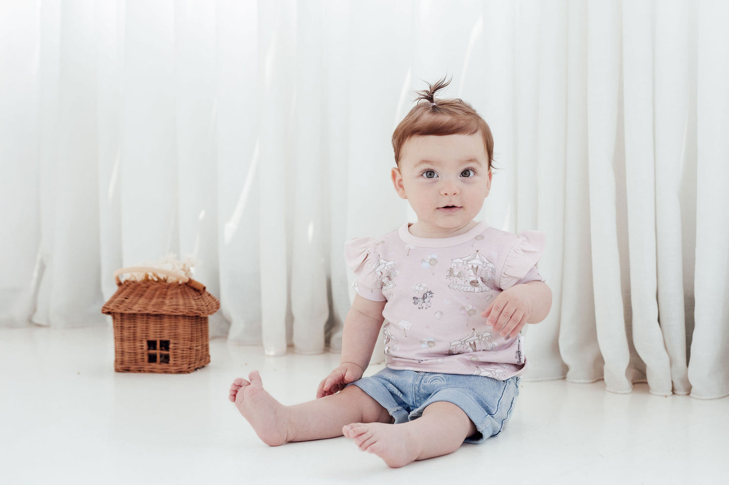 Light Denim Rainbow Shorts